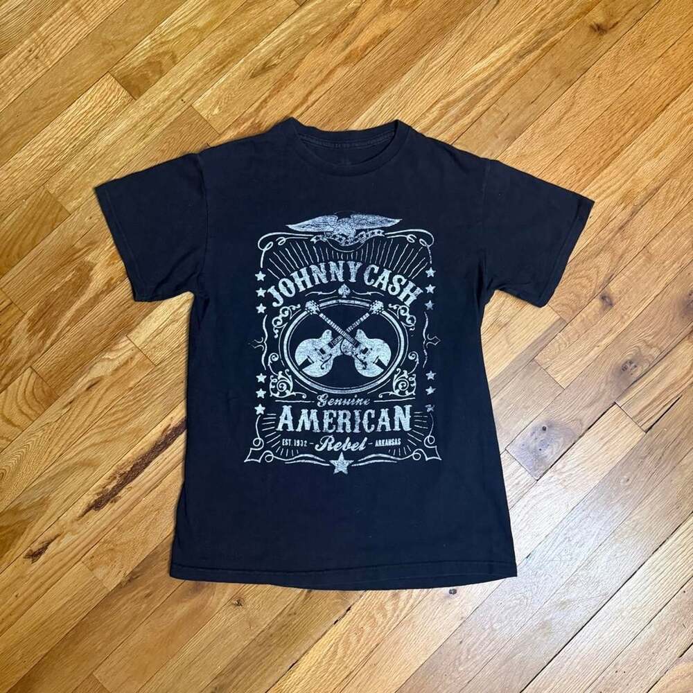 Zion Johnny Cash Genuine American Rebel Graphic T-Shirt Women's Small
